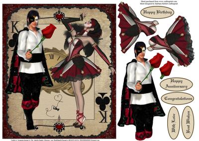 Kings Jester Card Topper and Decoupage