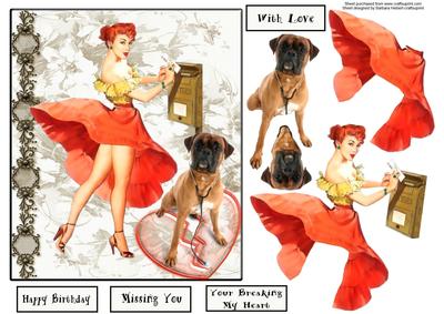 Heartbreak Hound Topper with Decoupage