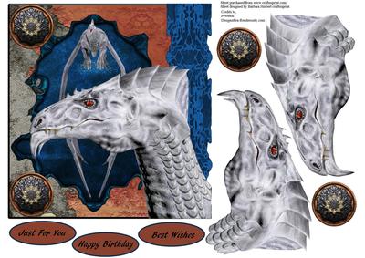 Dragon Shield Three Topper with Decoupage