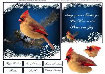 Flakes of Snow Topper Insert with Decoupage