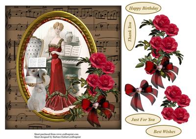 Vintage Music Teacher Topper with Decoupage