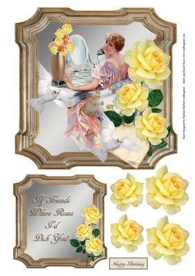 Rose of Friendship Topper Insert and Decoupage
