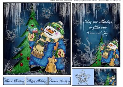 Snowman Topper with Insert Verse and Gift Tag