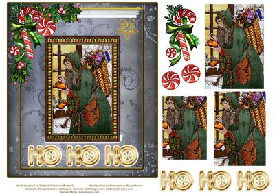 Ho Ho Ho Santa Topper Pyramid and Decoupage