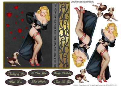 Naughty Puppy Topper with Decoupage