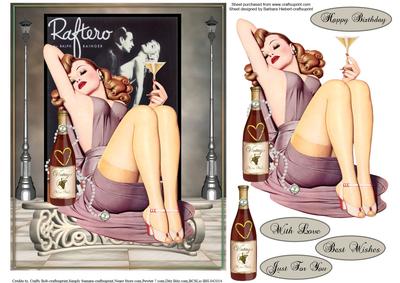Movie Theatre Pin Up with Decoupage