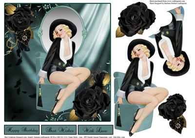 Noirpassion Pin Up Topper with Decoupage