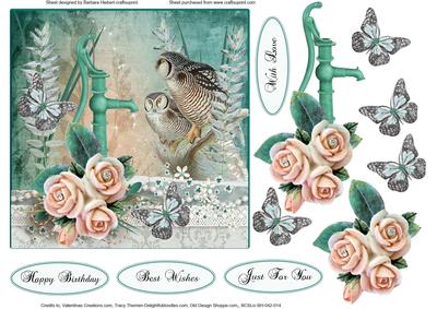 The Old Water Pump Topper with Decoupage