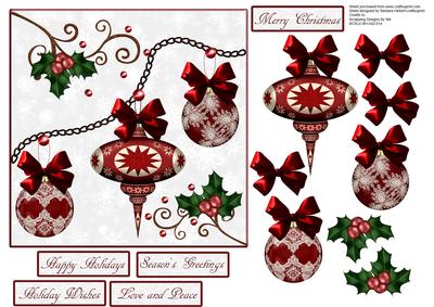Holiday Baubles Topper with Decoupage