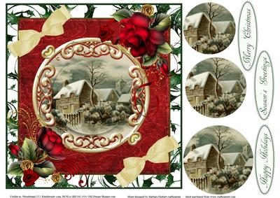 Country Christmas Scene with Pyramid Layers