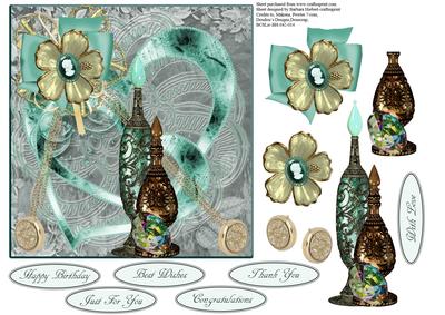 Two Hearts Topper with Decoupage