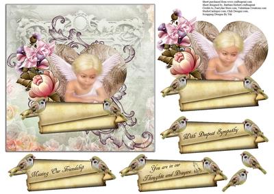 Sweet Heart Cherub Topper Wiyh Decoupage