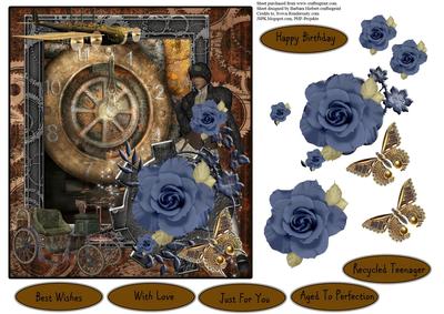 Passion for Steam Travel Topper with Decoupage