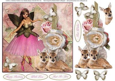 Woodland Faery Ballerina Topper with Decoupage