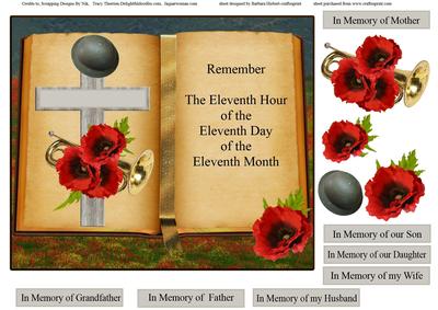 Remembrance Day Card Topper with Decoupage