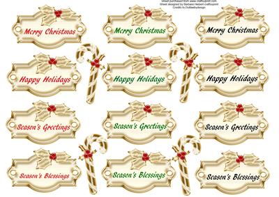 Christmas Gold Tags and Candy Canes