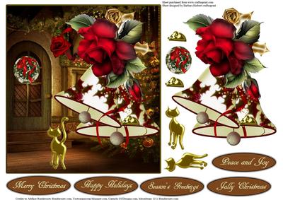 Bells of Christmas Topper with Decoupage