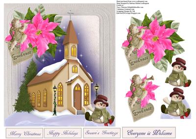 Scenic Welcome Snowman Topper with Decoupage