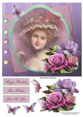Bella Rosa Topper with Decoupage