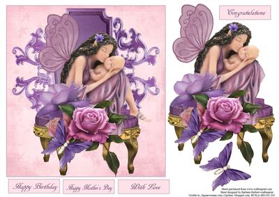 Mother and Child Topper with Decoupage