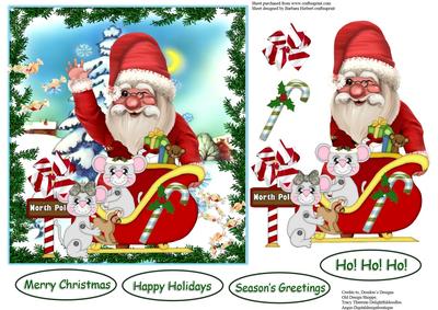 Santa and Friends Topper with Decoupage