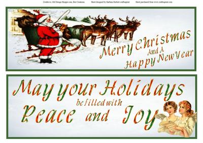 Vintage Christmas Dl Topper Insert and Verse