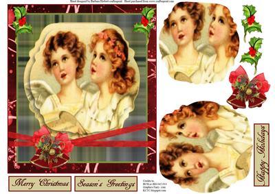 Vintage Retro Angels with Pyramid Layers