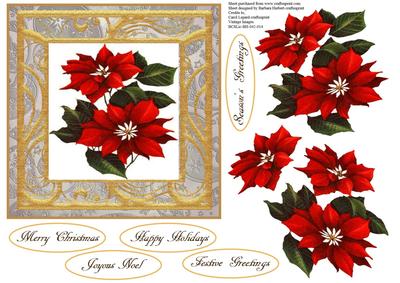 Vintage Christmas Flowers Topper with Decoupage