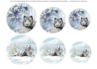 Die Cutting Mini Toppers Snow Leopards