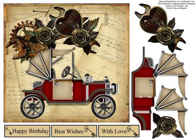 Rose Jalopy Topper with Decoupage