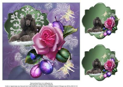 Sugar Plum Poodle Topper & Gift Tags