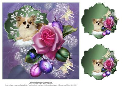 Sugar Plum Chihuahua Topper & Gift Tags