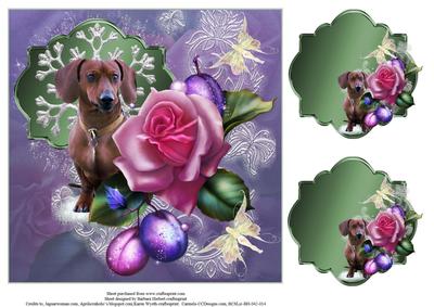 Sugar Plum Dash Hound Topper & Gift Tags