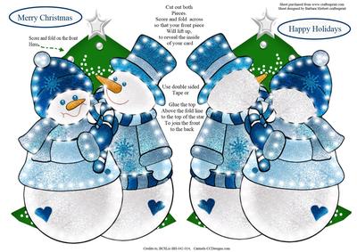 Happy Snow Couple Shaped Card Kit