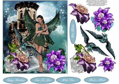 Dragon Fae Fantasy Topper with Decoupage