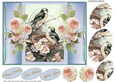 Nesting Birds and Roses with Layers