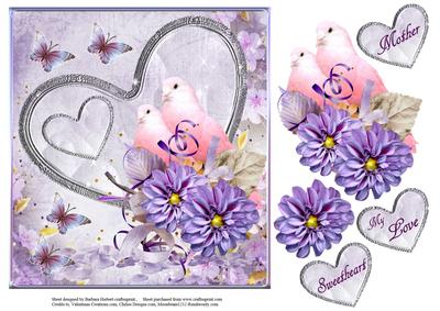 Doves of Love Heart Topper with Decoupage