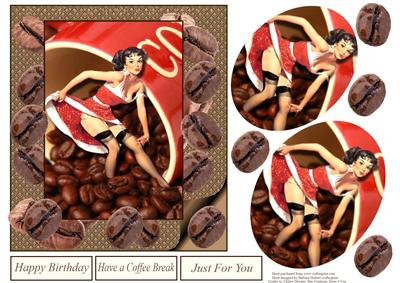 Coffee Bean Pinup with Oval Pyramid Layers