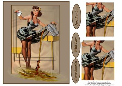 Coffee Spill Pinup Topper with Pyramid Layers