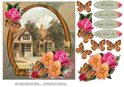 Rose Scenic Topper with Decoupage