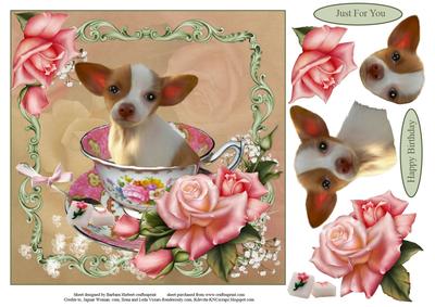 Hi My Name is Rose Bud Topper with Decoupage