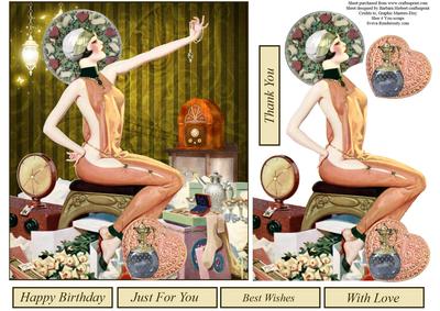 Shopping Pinup Topper with Decoupage
