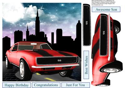 New Car in the City Topper with Decoupage