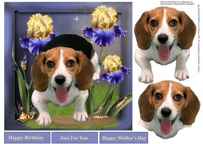 Doggie in the Garden Topper with Decoupage