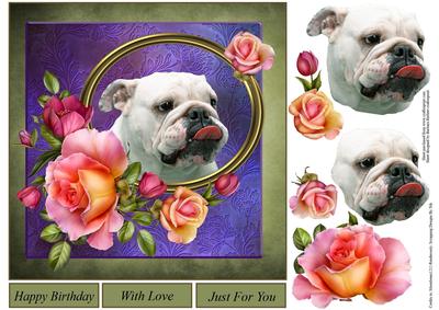 Cheeky Dog Portrait Topper with Decoupage