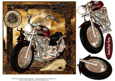 Time to Ride Bike Topper with Decoupage