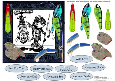 Catch of the Day Fishing Topper with Decoupage