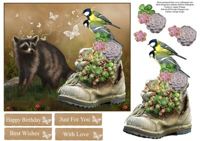 Old Boot Garden Topper with Decoupage