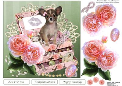 Jewlery Box Card Topper with Decoupage