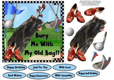 Golf Humour Card Topper with Decoupage